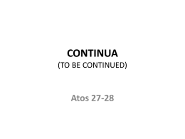 CONTINUA (TO BE CONTINUED)