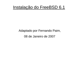 Apresentação sobre a instalação do FreeBSD 6.1