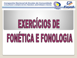 10|11 - Prof. Ana Cristina - Exercícios de Fonética e Fonologia
