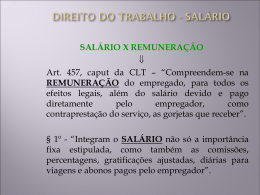 DIREITO DO TRABALHO - SALÁRIO