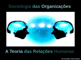 Teoria das relações humanas - Universidade Nova de Lisboa