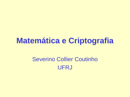 Matemática e Criptografia - DCC