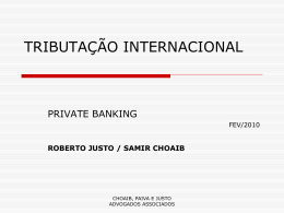 Tributação internacional - Private Banking