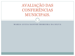 Avaliação das Conferências municipais de Assistência Social 2015