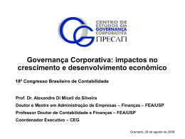 Impactos macroeconômicos Governança Corporativa