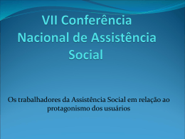 VII Conferência N Nacional de Assistência Social
