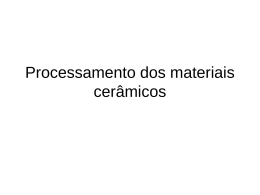 Processamento dos materiais cerâmicos
