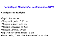 Formata&ccedil;&atilde;o Monografia-Configura&ccedil;&atilde;o ABNT