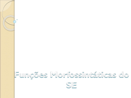 Funções Morfossintáticas do SE