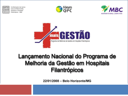 Programa de Melhoria da Gestão em Hospitais Filantrópicos