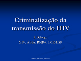 Criminalização da transmissão do HIV Jorge Beloqui