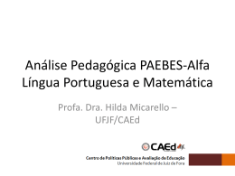 Análise Pedagógica do PAEBES Alfa