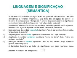 LINGUAGEM E SIGNIFICAÇÃO (SEMÂNTICA)