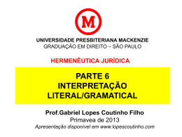 hermenêutica jurídica - Gabriel Lopes Coutinho Filho