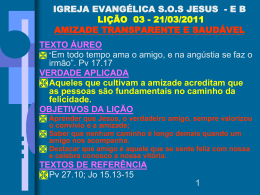 IGREJA EVANGÉLICA SOS JESUS - EB LIÇÃO 03