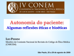 Dr. Leo Pessini - Autonomia do paciente