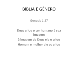 BÍBLIA E GÊNERO