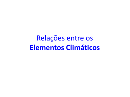 Relações entre os Elementos Climáticos