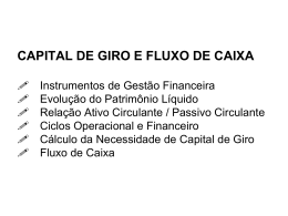 CAPITAL DE GIRO E FLUXO DE CAIXA