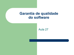 Garantia de Qualidade de Software