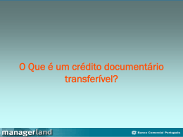 O Que é um crédito documentário transferivel?