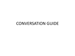 CONVERSATION GUIDE
