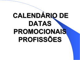 CALENDÁRIO DE DATAS PROMOCIONAIS PROFISSÕES