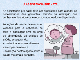 a assistência pré natal