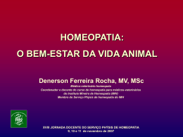 o bem-estar da vida animal - Serviço Phýsis de Homeopatia