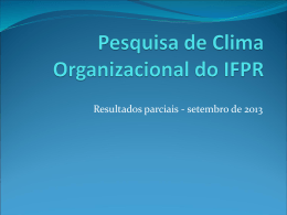 Pesquisa de Clima Organizacional do IFPR 2