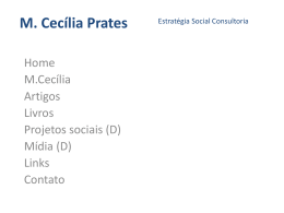 M. Cecília Prates - planejamento e avaliação de projetos sociais
