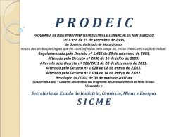 PRODEIC - Federa&ccedil;&atilde;o das Ind&uacute;strias no Estado de Mato Grosso