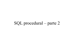 SQL procedural – parte 2