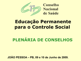 Apresentação do PowerPoint - Secretaria de saúde da Paraíba