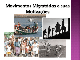 Movimentos migratórios e suas motivações