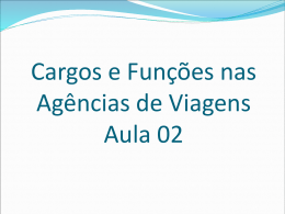 CARGOS - AGENCIAS DE VIAGENS