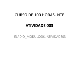 CURSO DE 100 HORAS- NTE ATIVIDADE 003