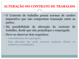 ALTERAÇÃO DO CONTRATO DE TRABALHO