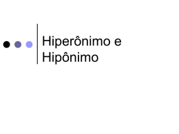 Hiperônimo e Hipônimo