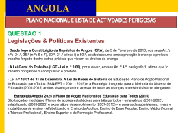 Angola - Plano Nacional de Ação