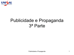 Publicidade e Propaganda 3ª Parte