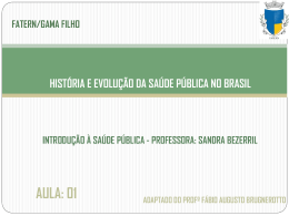 História da Saúde pública no Brasil
