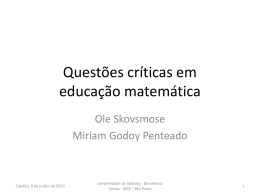 Questões críticas em educação matemática