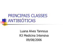 PRINCIPAIS CLASSES ANTIBIÓTICAS