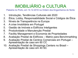 IMOBILI&Aacute;RIO e CULTURA Palestra no Porto, em 14.12.2010 Ordem