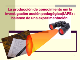 Pesquisa-Ação Pedagógica ( IAPE ) - PUC-SP