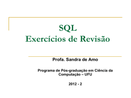 Revisão SQL - Sandra de Amo