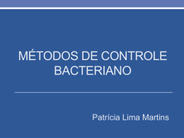 A Epidemiologia das infecções Bacterianas