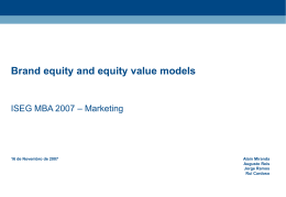 Modelos de avaliação do Brand Equity