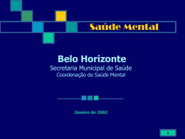 Apresentação do PowerPoint - Prefeitura Municipal de Belo Horizonte